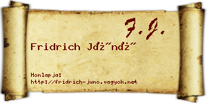 Fridrich Júnó névjegykártya